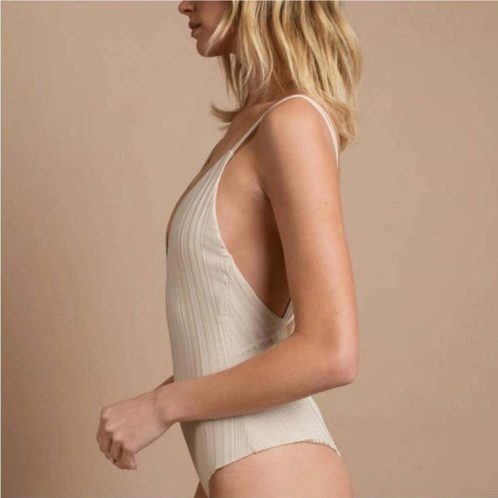 Anthropologie Women's Cream and Tan Swimsuit-one-piece - Picture 2 of 6
